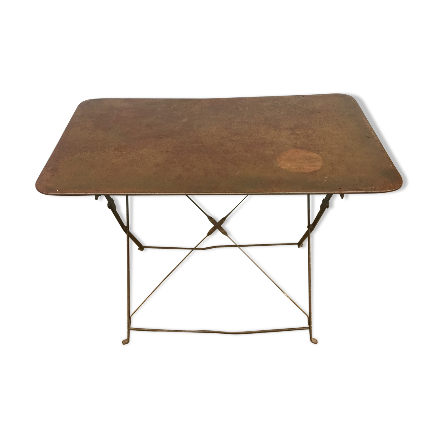 Folding iron garden table