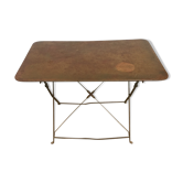 Folding iron garden table
