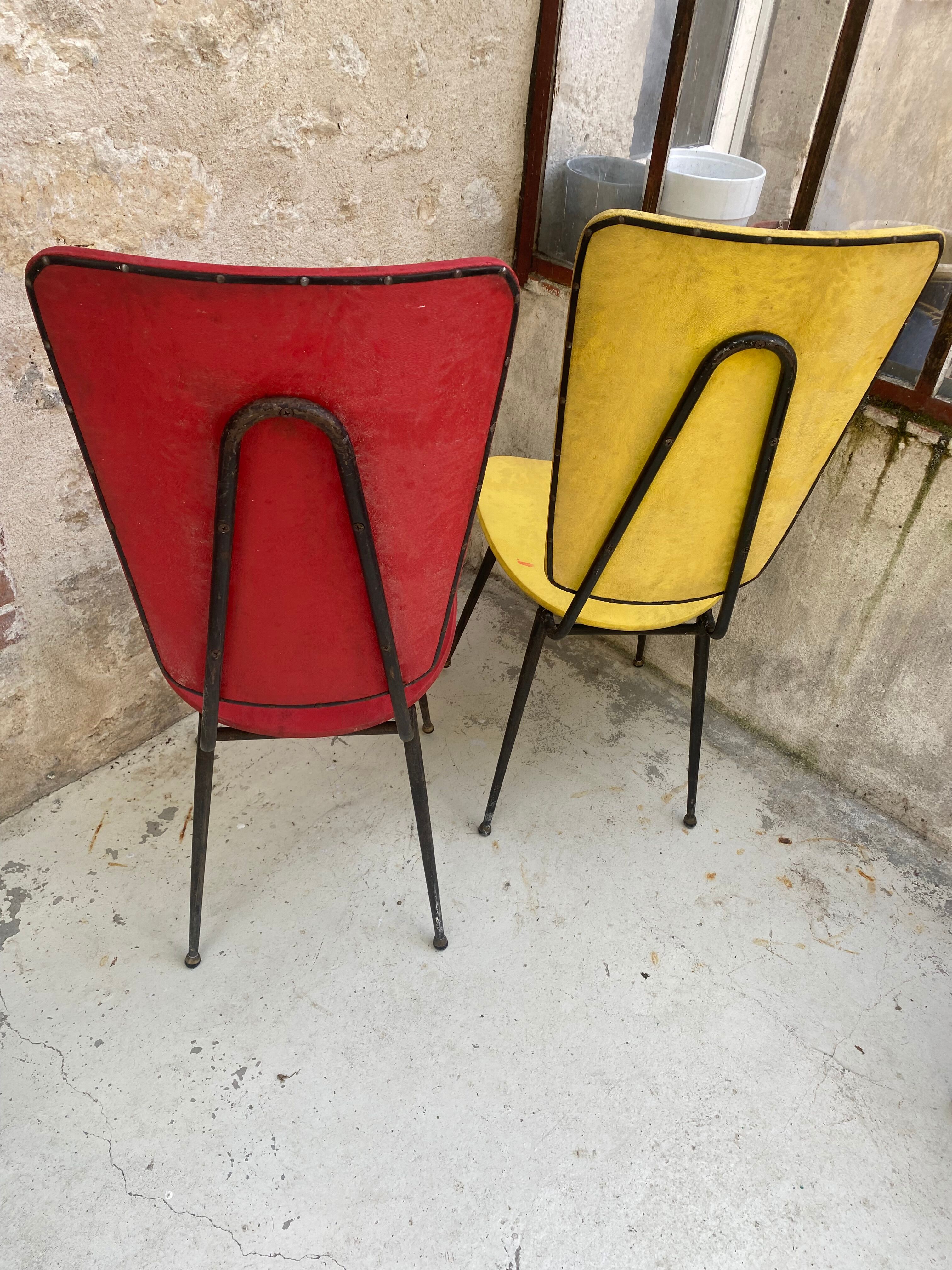 Pair of chairs skaï 1950/60