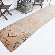3x12 Pale Orange Beige Turkish Vintage Runner Rug, 86x352Cm SK 18322