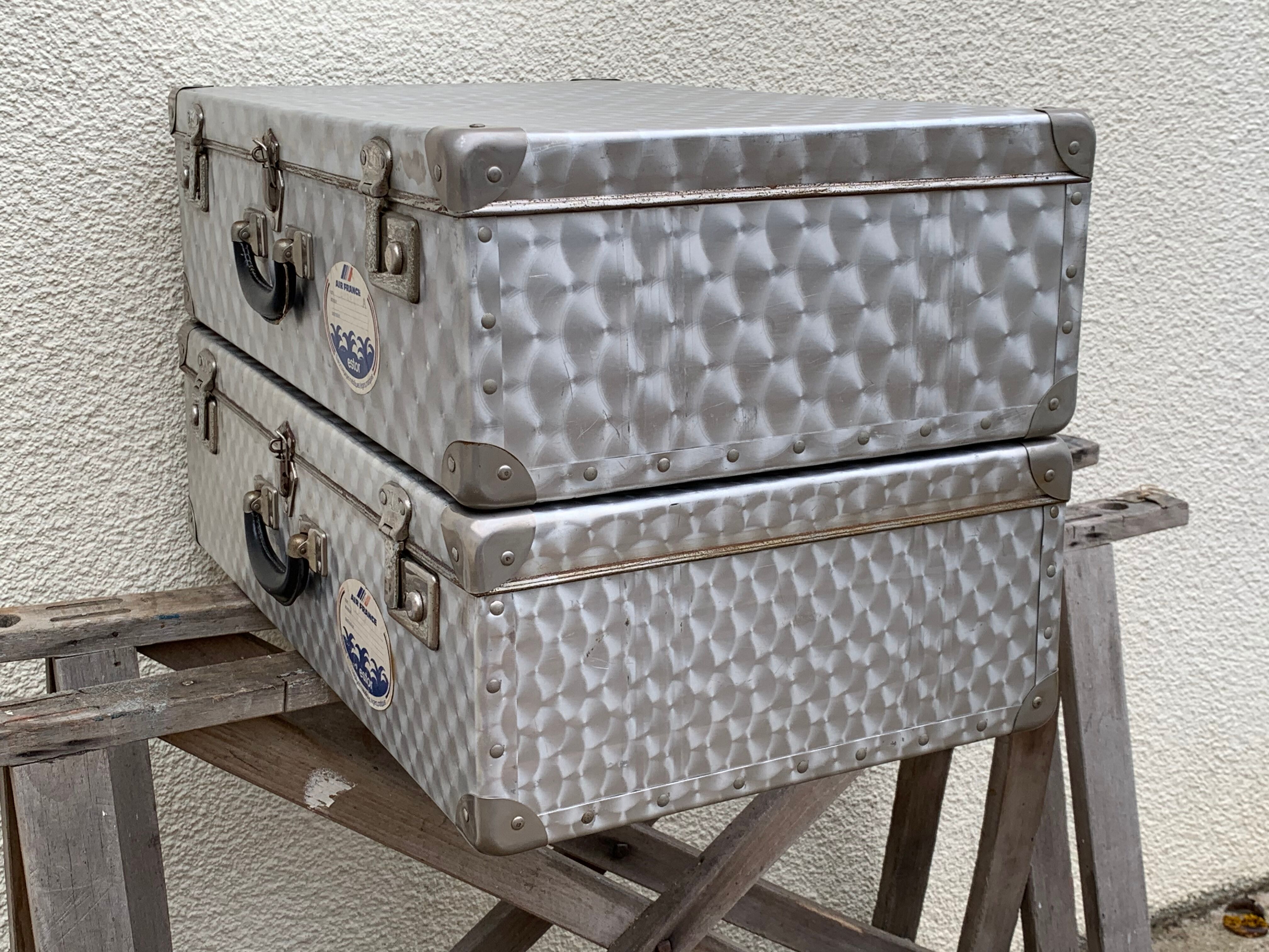 Vintage aluminum suitcases 1950
