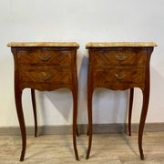 Pair of Louis XV style bedside tables in rosewood marquetry