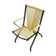 Lounge folding chair by André Montpoix in yellow scoubidou - 1960's
