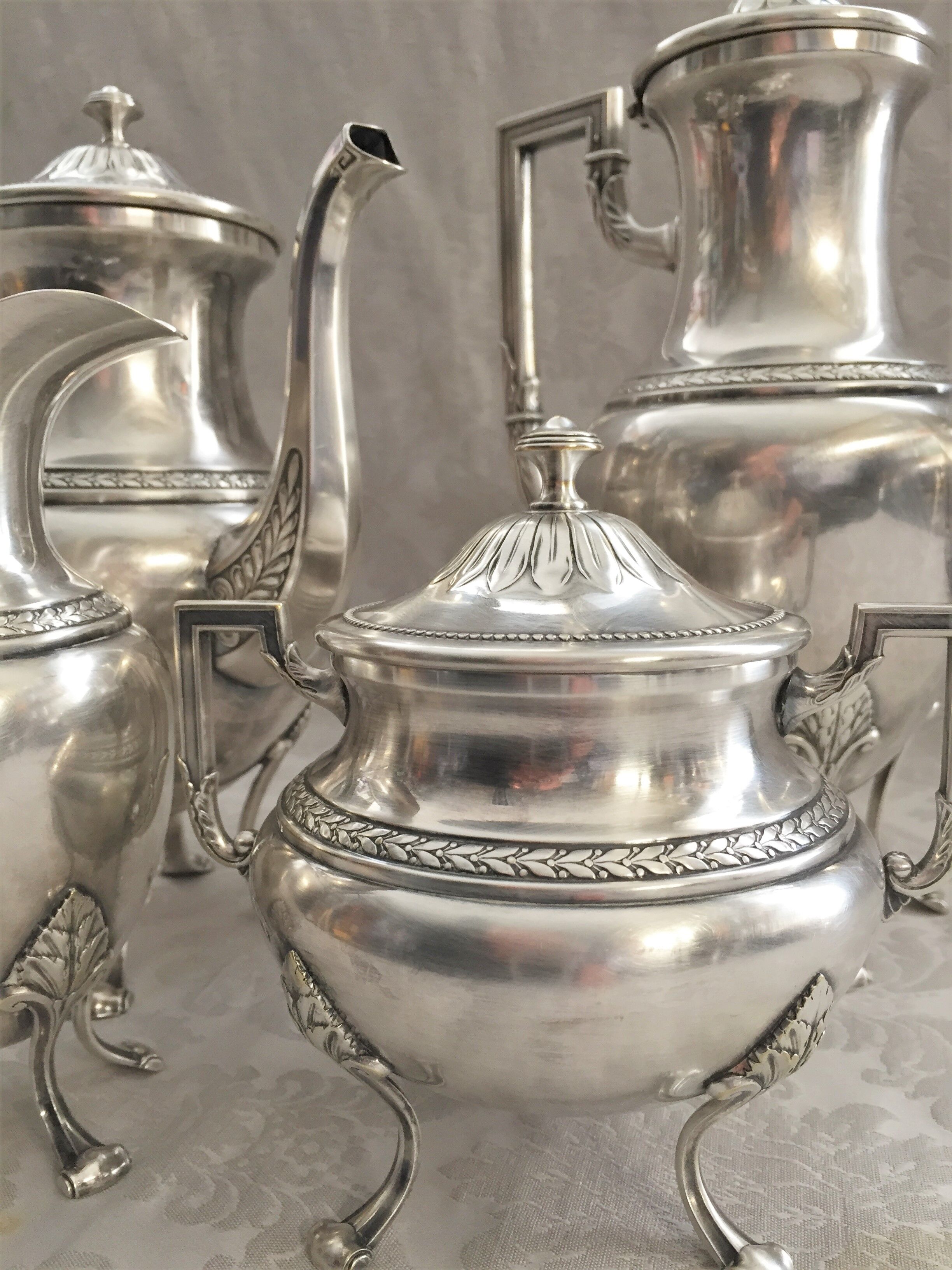 Tea & coffee service pieces jugendstil wmf 1910 art nouveau plaqué silver