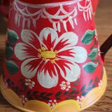 Ancienne cafetière et pot à lait en tôle émaillée