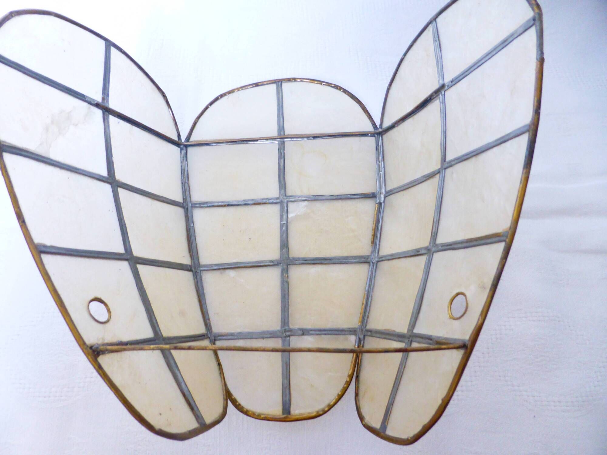 Vintage mother-of-pearl and brass wall lamp 210897
