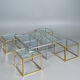 Brass and chrome coffee table with four nesting tables 1970