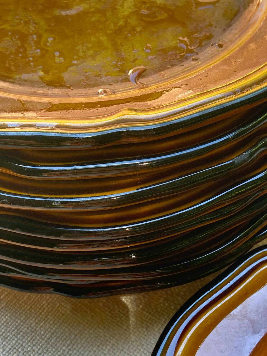 Set of 10 vintage 70s plates in Vallauris handcrafted earthenware