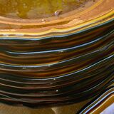 Set of 10 vintage 70s plates in Vallauris handcrafted earthenware