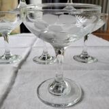 6 engraved champagne glasses