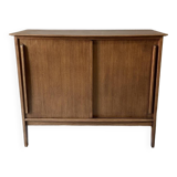 Vintage wooden sideboard sliding doors 60s