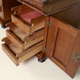 Dressing table in oak carved arts & crafts