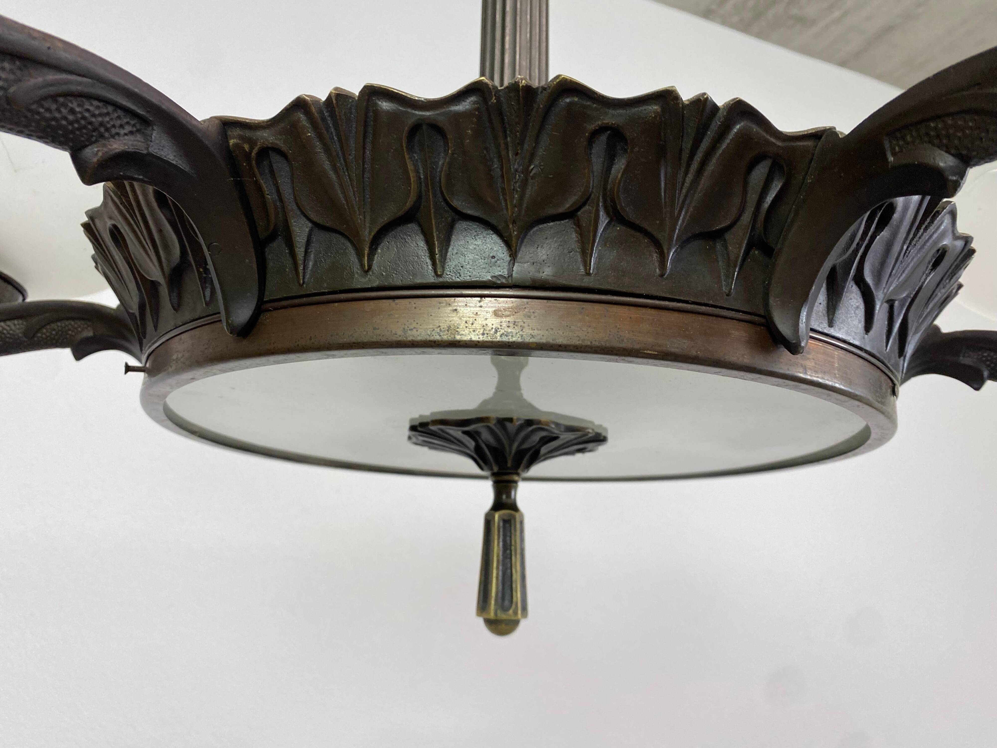 Bronze Secession chandelier