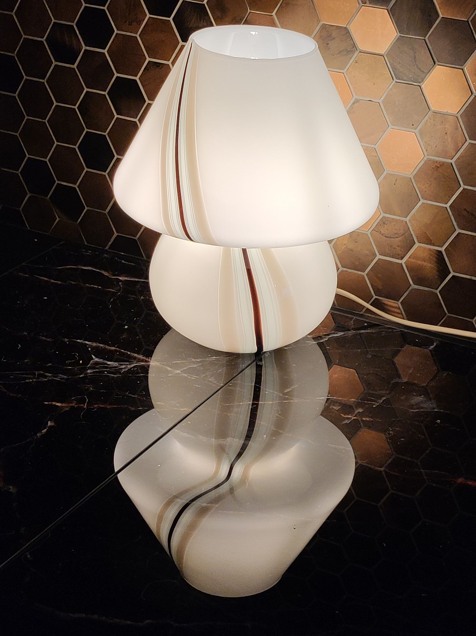 Paolo Venini mushroom desk lamp murano glass 1960 venice