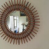Vintage rattan sun mirror 70/80 47cm