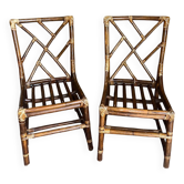 paire de chaise en bambou