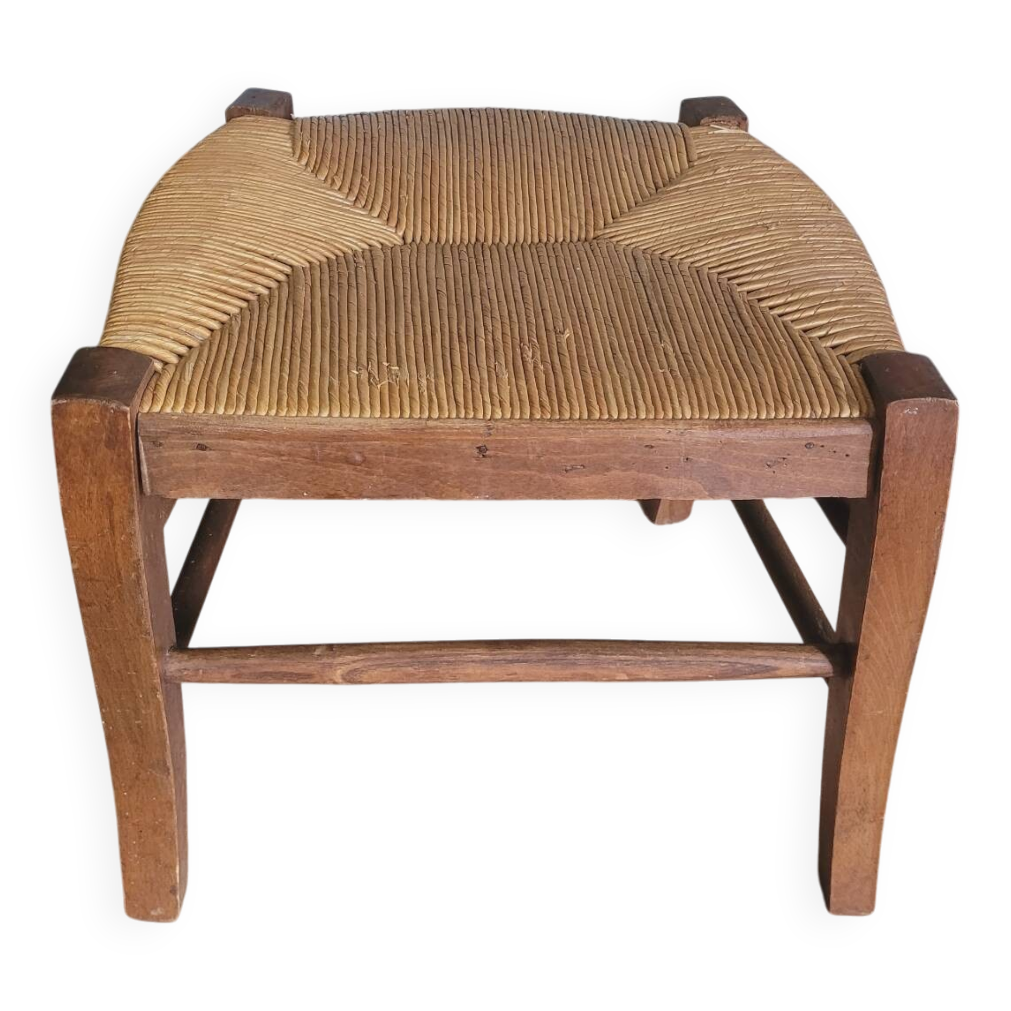 40s wooden and straw stool