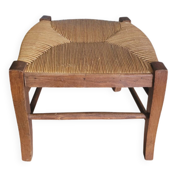 40s wooden and straw stool