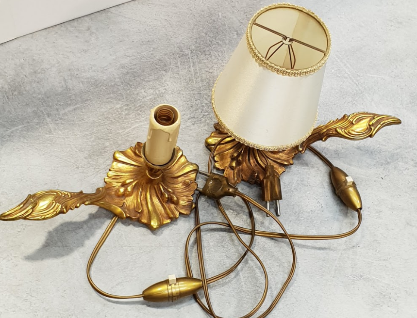 Bedside lamps bronze shabby chic