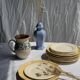 Set of 4 small vintage white dessert plates D21