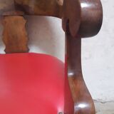 Fauteuil de bureau en noyer massif XIX°