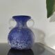 Vintage cobalt blue powdered glass amphora vase