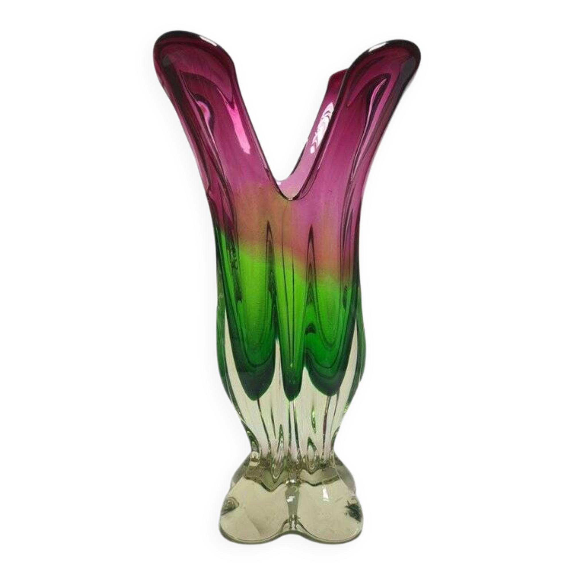 Vase by J. Hospodka for Chribska Glassworks, Former Czechoslovakia, 1960s