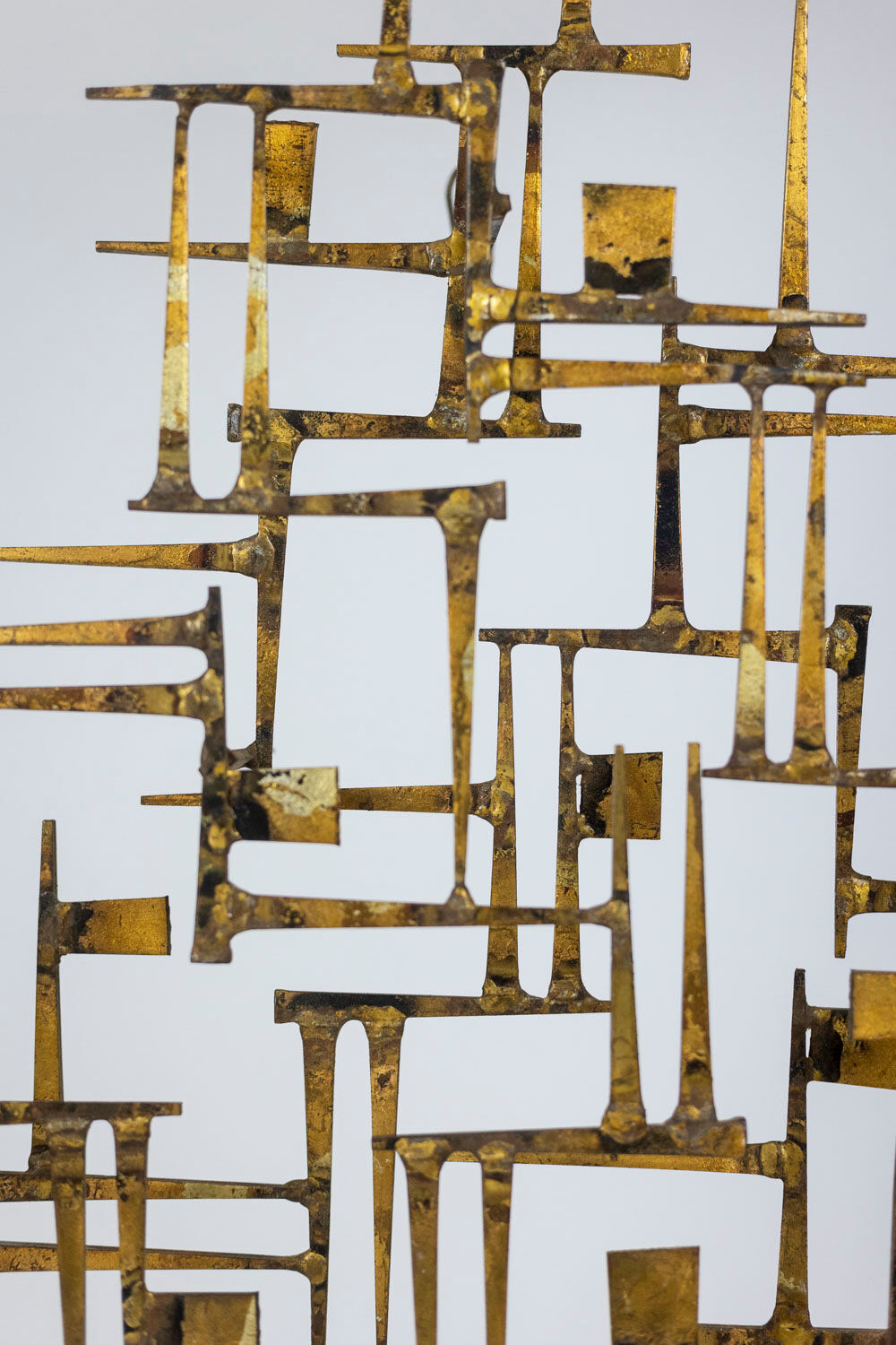Sculpture en fer doré, William Bowie, année 1968