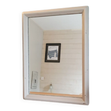 Baroque mirror patinated beige wood frame