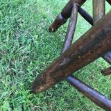Pair of oak and straw chairs, 19th century period.