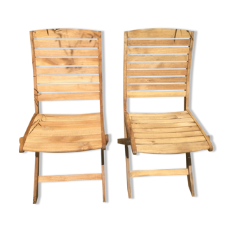 Pair of garden folding chairs