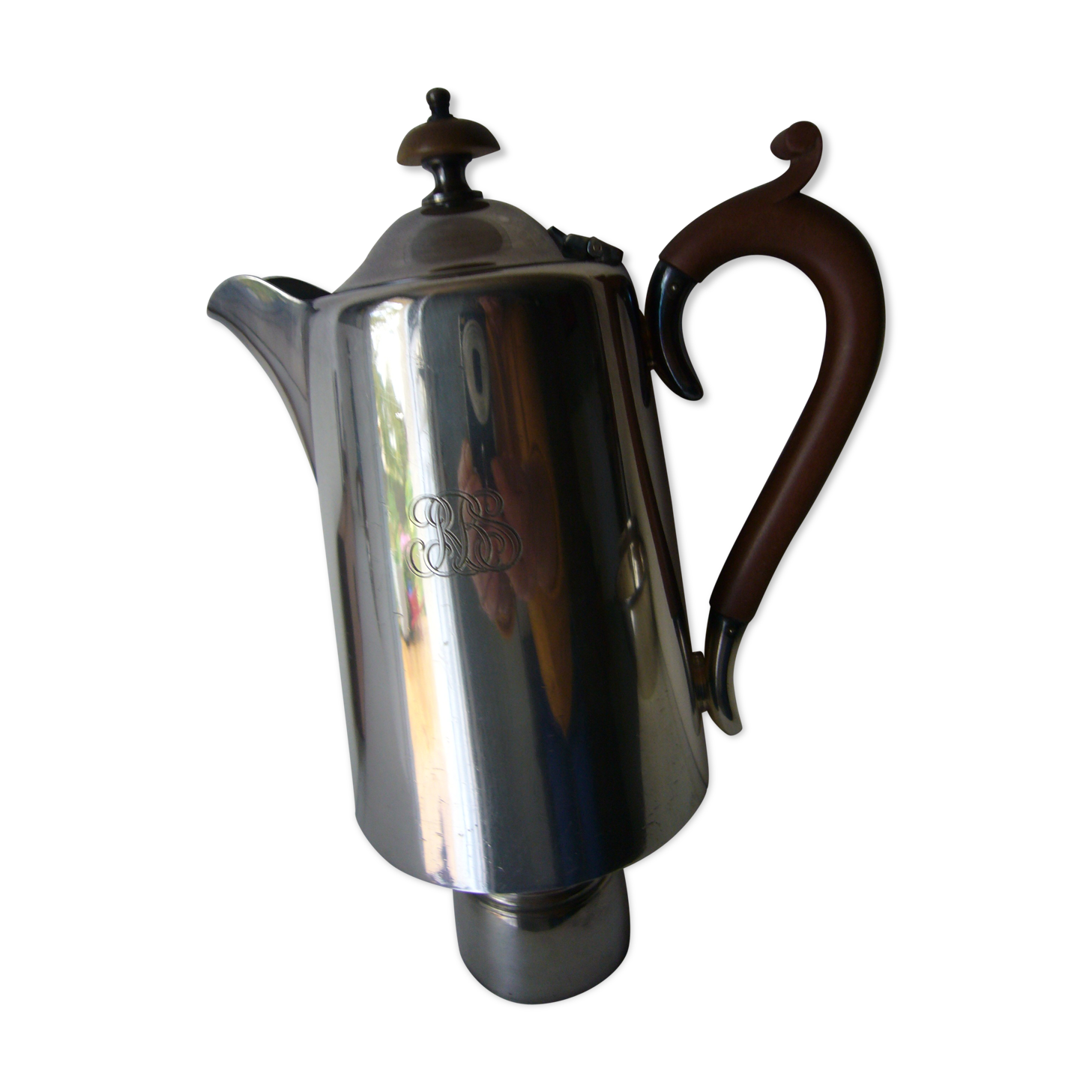 Silver metal teapot or coffee maker