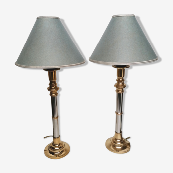 Paire de lampes en laiton