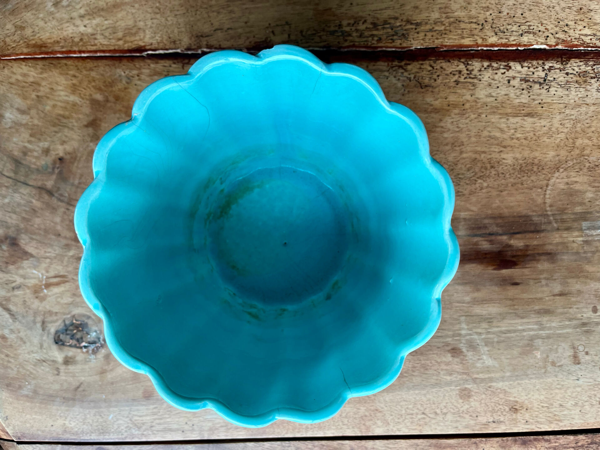 Cache-pot en céramique turquoise