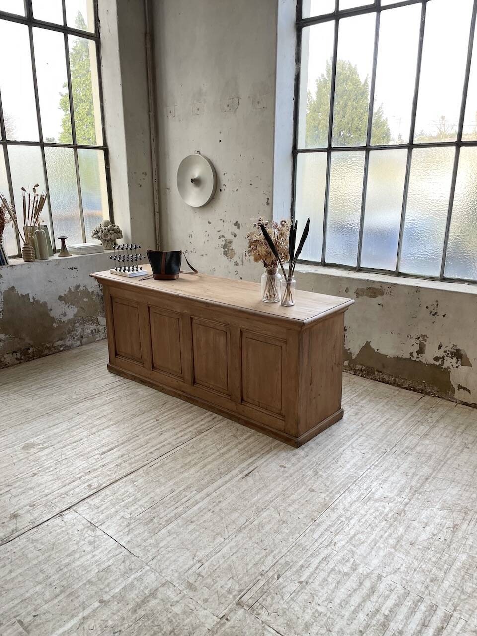 2m pine counter or central island with storage