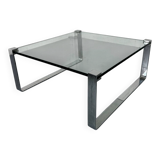 Chrome Steel and Glass Modernist Schmitt Draenert Coffee Table, 1970s