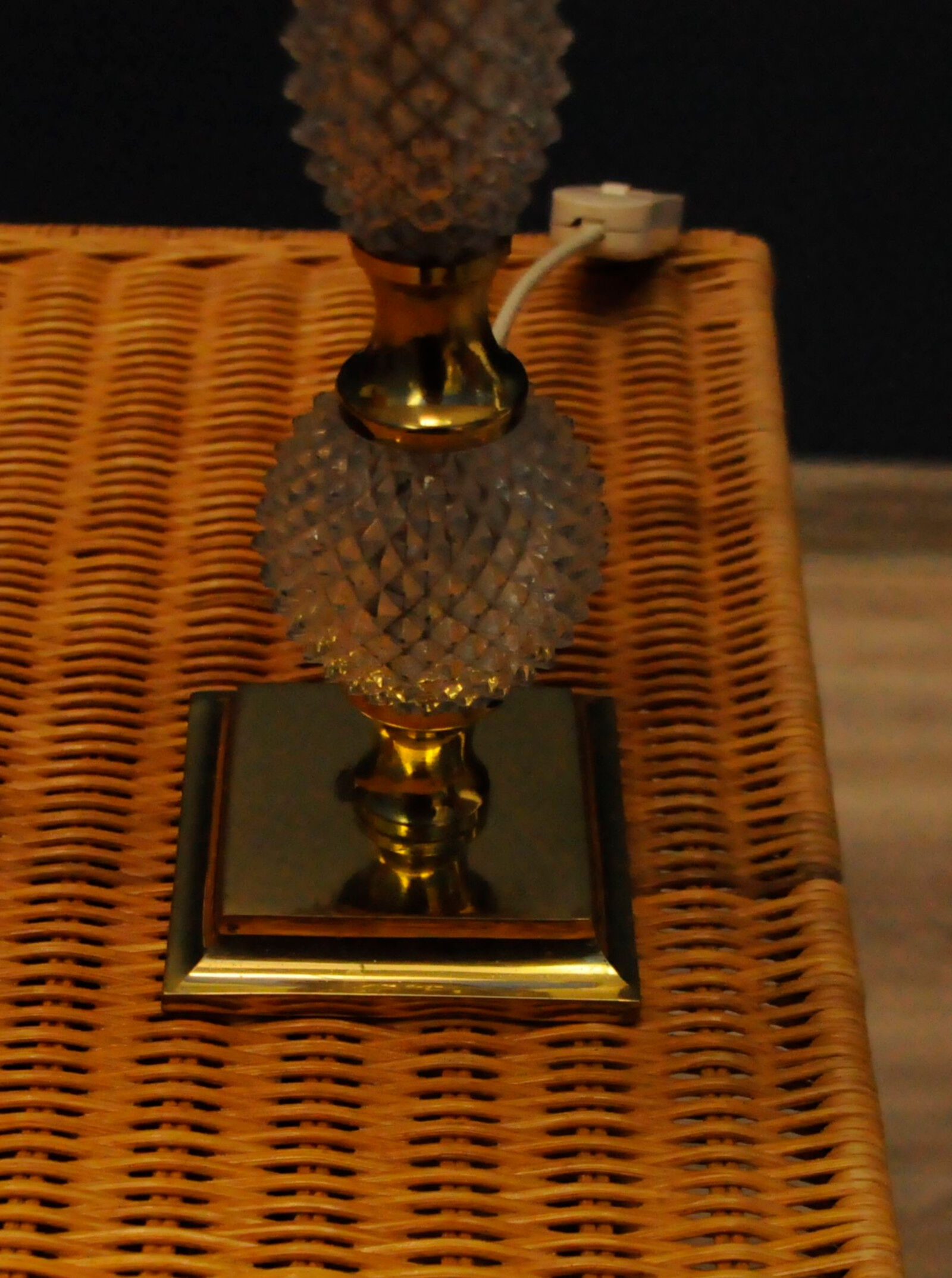 Paire de lampes en verre, modèle baccarat, xxe siècle