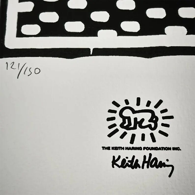 Lithograph by Keith Haring in limited edition, numbered in pencil, 1990s.