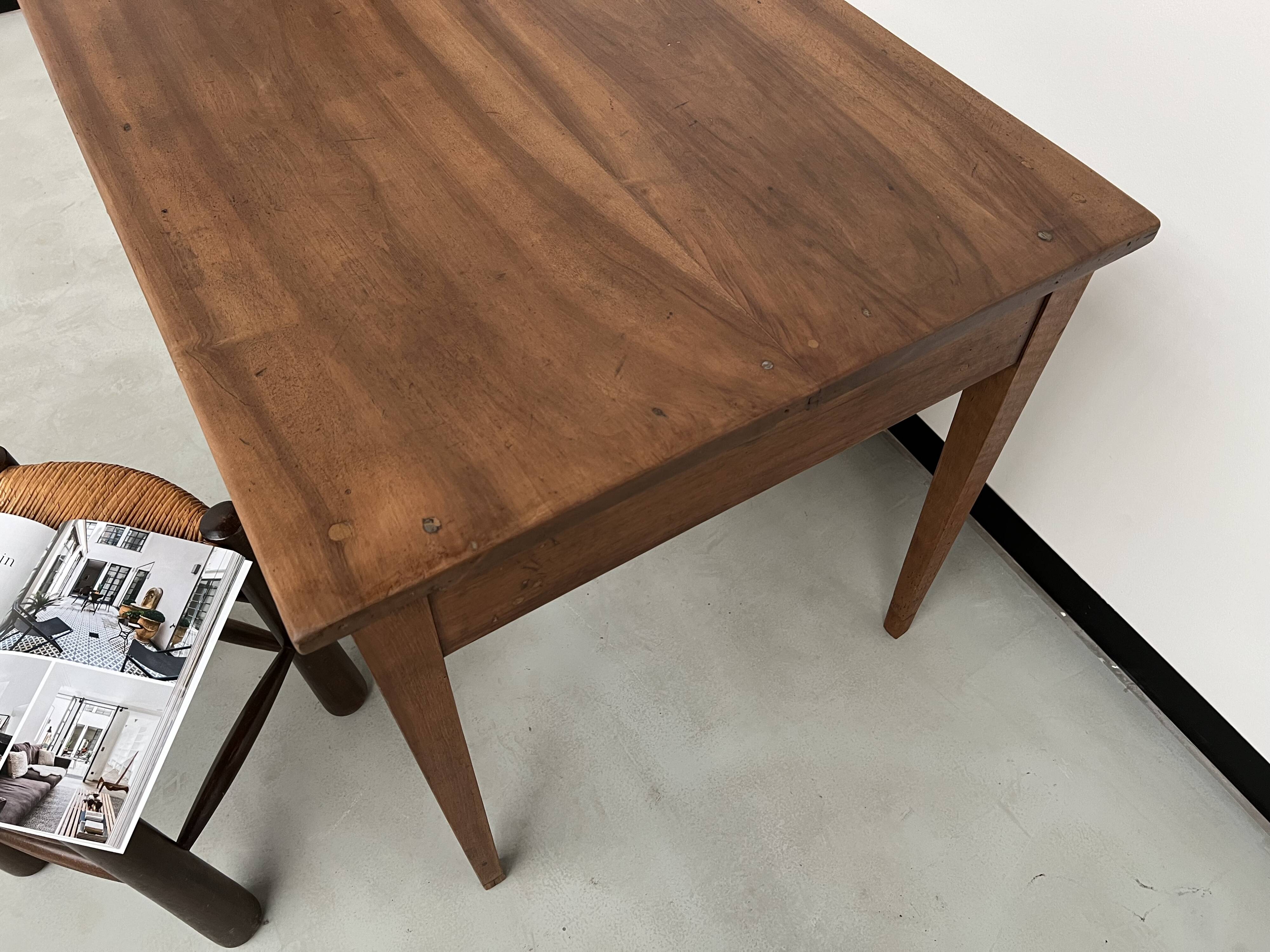 1900 solid walnut desk with two drawers