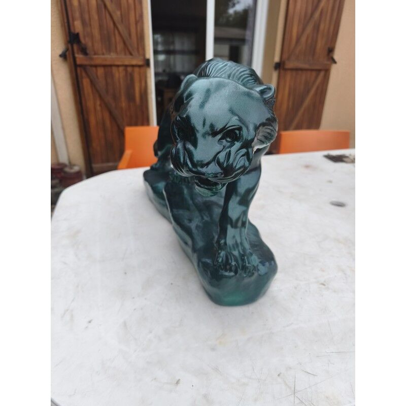 Plaster sculpture "panther" by Charles Valmont