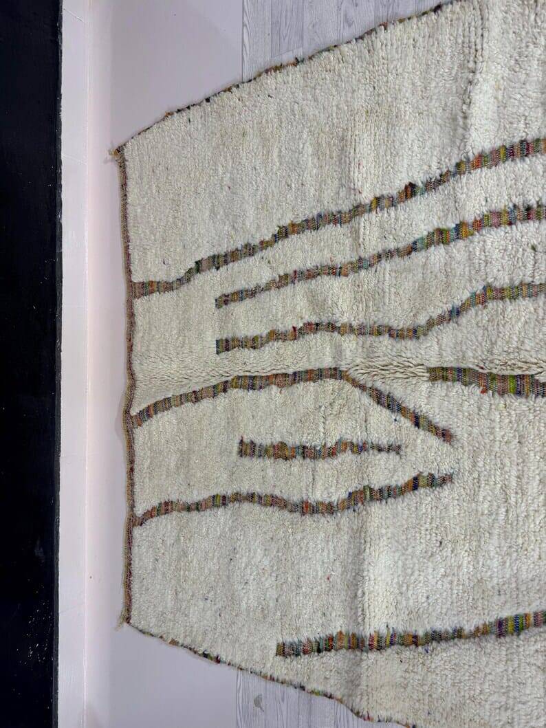 Handmade natural wool Berber rug size 150 x 250 cm