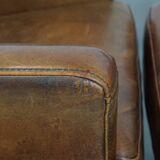 Ensemble complet de canapés et 2 fauteuils Art Déco en cuir de mouton
