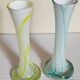 Duo of makora blown glass soliflores (krosno, poland) 1970s