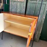 High modernist buffet in mahogany and metal