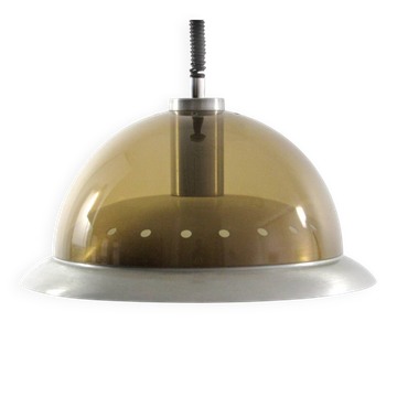 Grand pendentif vintage en aluminium transparent des années 70