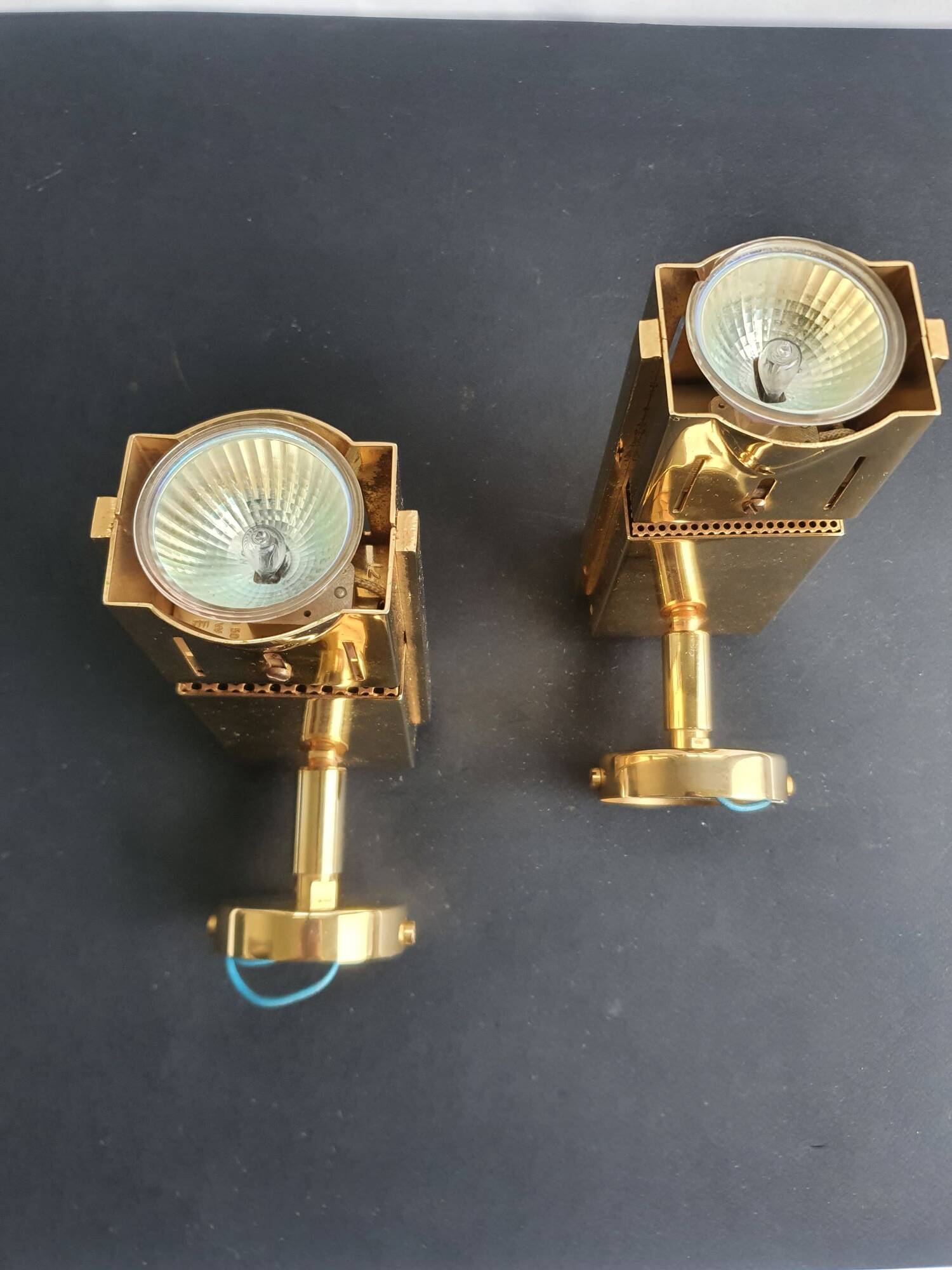 Paire de spots appliques murales loft space age années 70