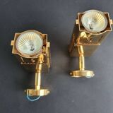 Paire de spots appliques murales loft space age années 70