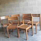 Set of 6 vintage wooden chairs