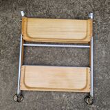 Vintage Textable folding rolling serving cart from the 1960s-70s