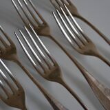 6 silver metal table forks P de Ruolz silver plated forks 21 cm